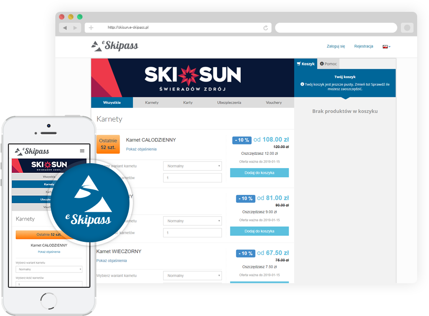 E-skipass <BR> Nowoczesna platforma ZAKUPÓW ONLINE